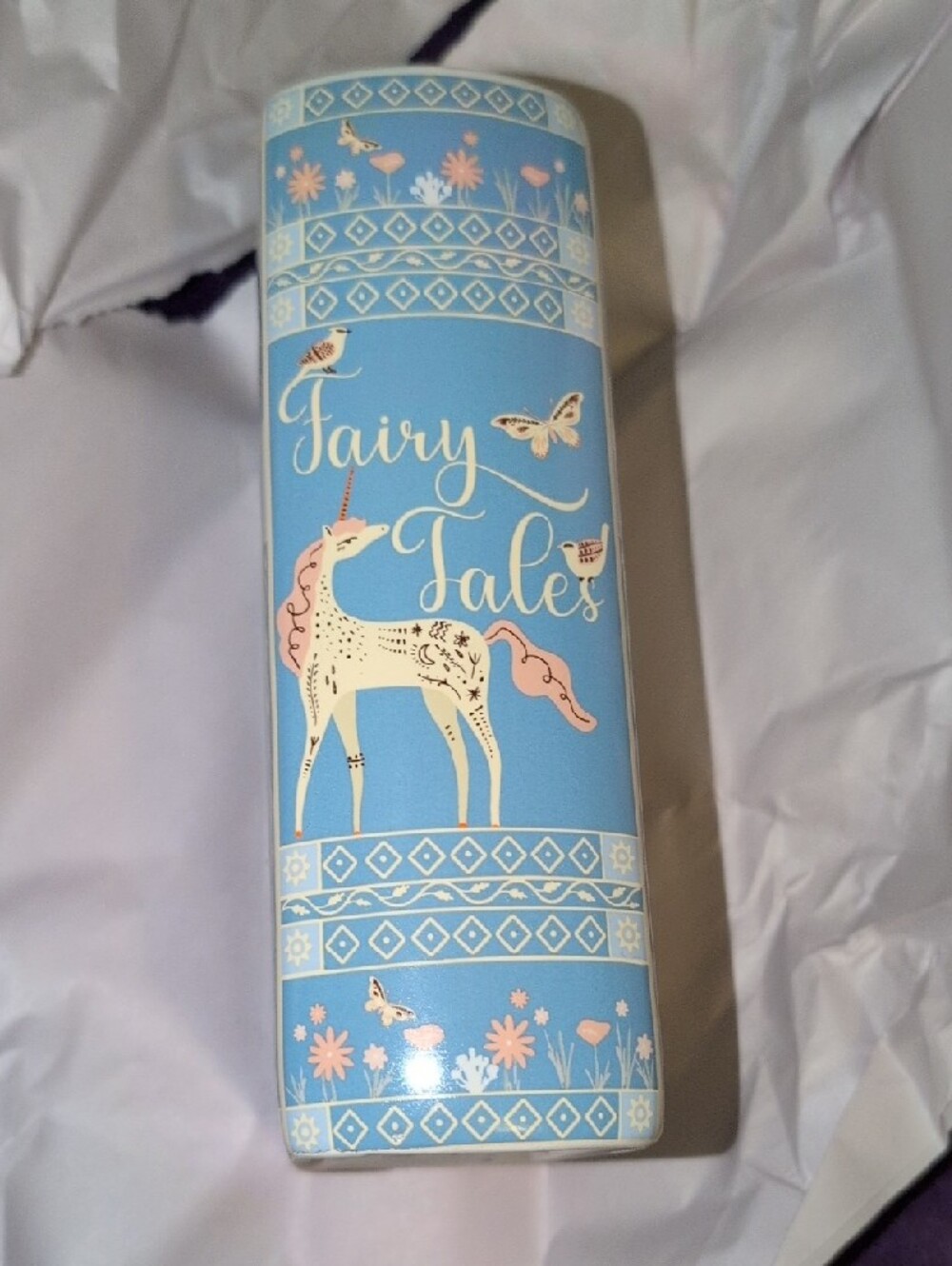 Fairy Tales Ceramic Keepsake Box in Light Blue and Cream - Picture 3 of 6